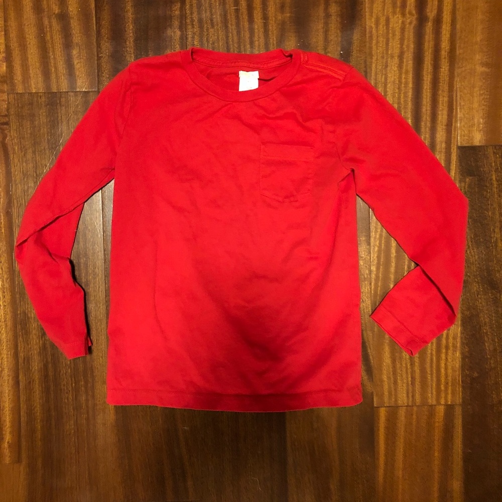 J crew kids true red long sleeve crew